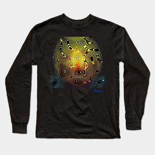 Amoeba Yellow Orb by Blackout Design Long Sleeve T-Shirt